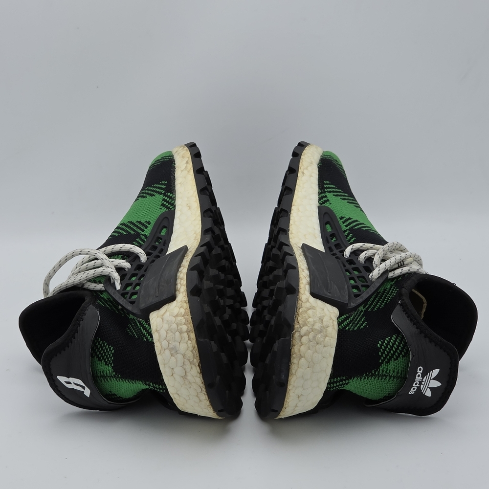 Adidas Pharrell x Billionaire Boys Club NMD Hu Trail Green Plaid Sneakers - Picture 5 of 9